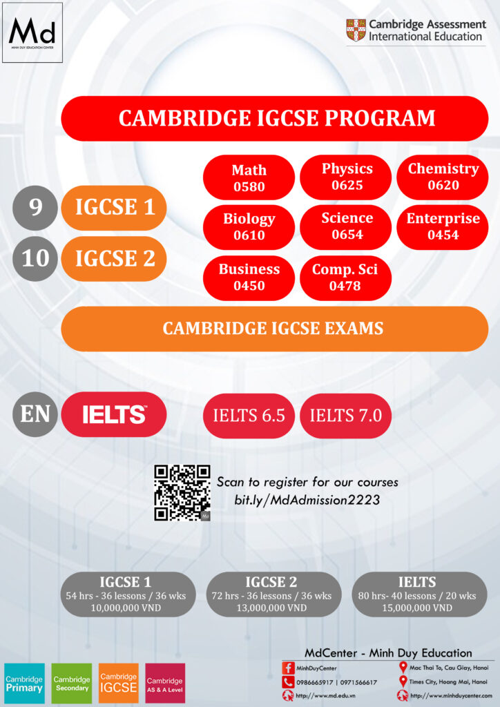 CHƯƠNG TRÌNH QUỐC TẾ CAMBRIDGE IGCSE – MdCenter